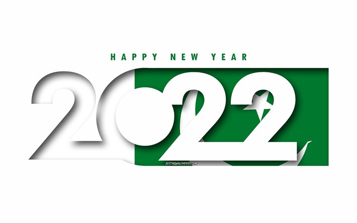 Happy New Year 2022 Pakistan, white background, Pakistan 2022, Pakistan 2022 New Year, 2022 concepts, Pakistan, Flag of Pakistan