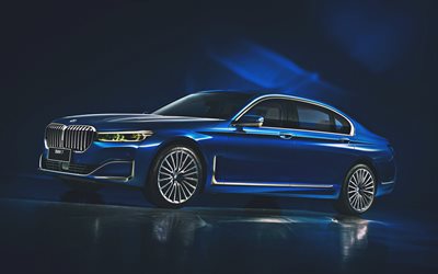 BMW 7-series, 4k, luxury cars, 2021 cars, G11, studio, 2021 BMW 7-series, BMW G11, german cars, BMW