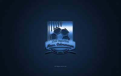 CD Hermanos Colmenares, Venezuela Futbol Kul&#252;b&#252;, mavi logo, mavi karbon fiber arka plan, Venezuela Primera Division, futbol, Barinas, Venezuela, CD Hermanos Colmenares logosu