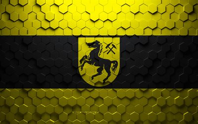 Flag of Herne, honeycomb art, Herne hexagons flag, Herne, 3d hexagons art, Herne flag