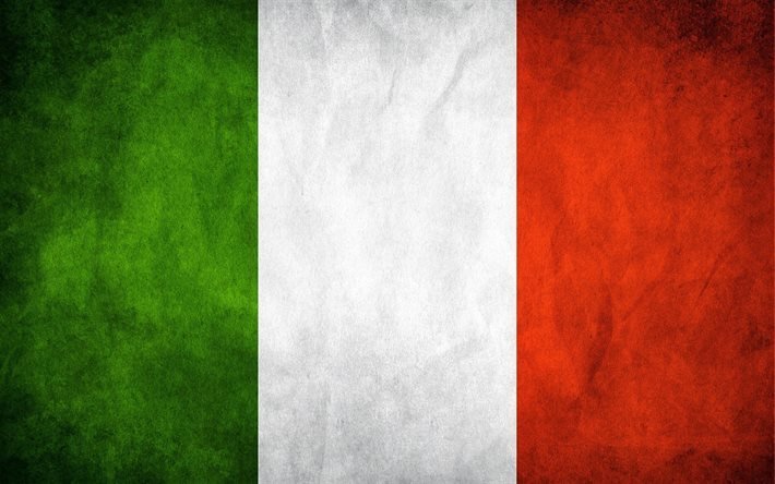 İtalyan bayrağı, 4k, İtalya bayrak, grunge, bayrak, İtalya bayrağı