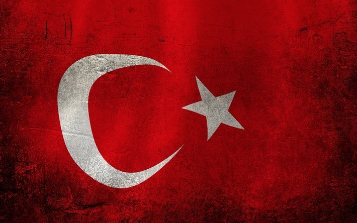 Turkish flag, 4k, flag of Turkey, grunge, flags, Turkey flag