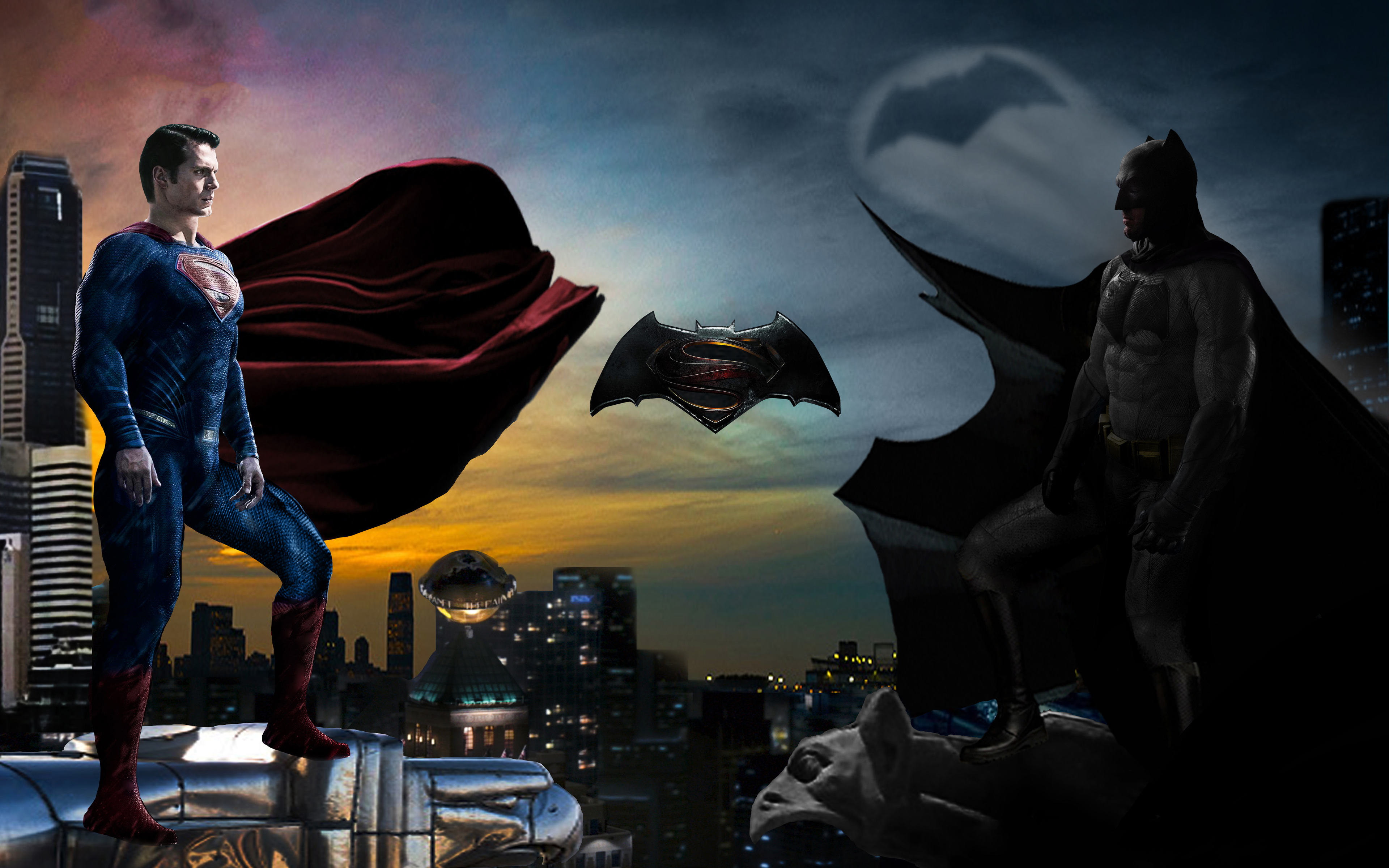 ダウンロード画像 嵐 4k バットマンvsスーパーマン 美術 戦い バットマン スーパーマン 画面の解像度 3840x2400 壁紙 デスクトップ上