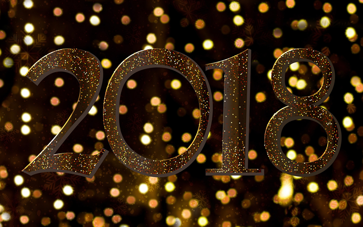 Yeni Yıl, 2018, parlak ışıklar, 2018 kavramlar