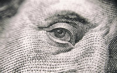 dollar, eye of Franklin, US currency, USA