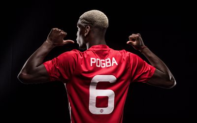 Paul Pogba, 4k, Manchester United, photoshoot, portrait, England, French football player, Premier League
