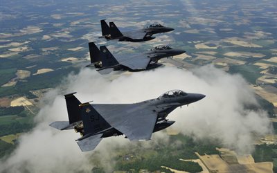 mcdonnell douglas f-15e, amerikanische jagdflugzeug, us air force, us, f-15, milit&#228;rische flugzeuge