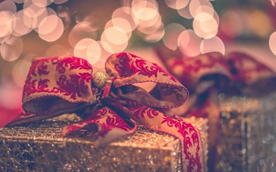 Contenitori di regalo di Natale, capodanno, serata, fiocchi di seta