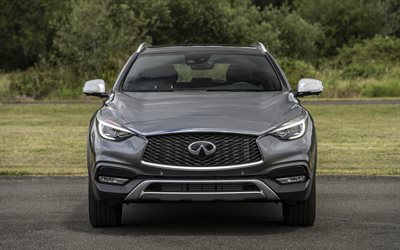 Infiniti QX30, 2017, front view, 4k, compact crossover, gray QX30, Japanese cars, Infiniti
