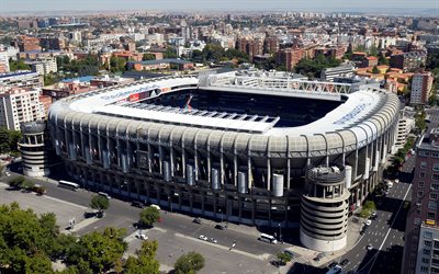 Santiago Bernabeu Stadium, 4k, Madrid, Spain, football stadium, sports arena, Real Madrid