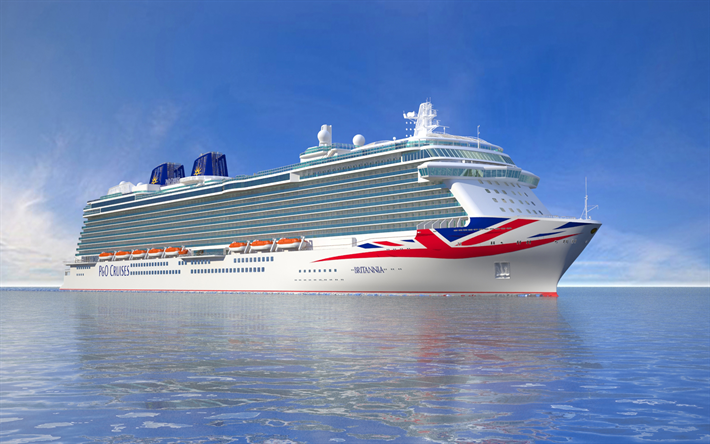 Britannia, l&#252;ks yolcu gemisi, beyaz gemi, PO Cruises