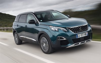 Peugeot 5008, 2018, blue crossover, french cars, blue 5008, Peugeot