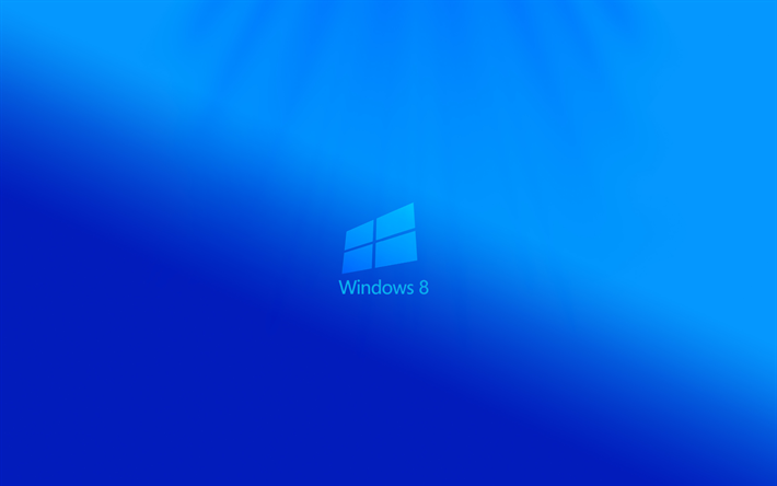 windows 8, logo, blauer hintergrund, kreativ