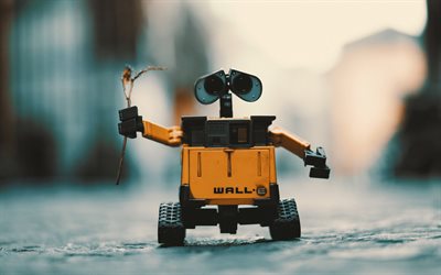 Wall-E, 4k, robotit, bokeh, luova