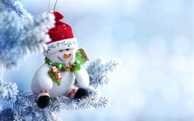 Snowman, winter, snow, Christmas, New Year, plush snowman