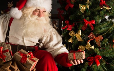 Santa Claus, Joulukuusi, isois&#228;, uusi vuosi, lahjoja, hyv&#228;&#228; joulua