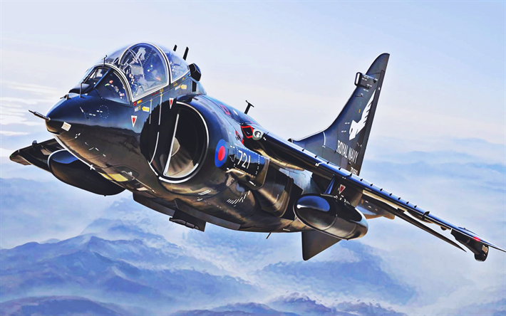 British Aerospace Harrier II, sky, BAE Harrier II, stridsflygplan, McDonnell Douglas AV-8B Harrier II, Royal Navy, Royal Air Force, RAF