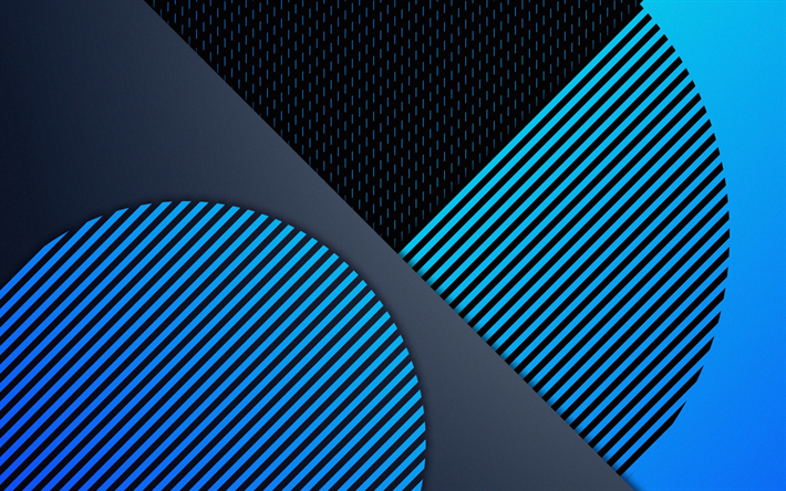 il design dei materiali, linee, il blu e il grigio, forme geometriche, lecca-lecca, triangoli, cerchio, creativit&#224;, strisce, geometria, sfondo blu