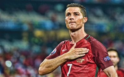 4k, Cristiano Ronaldo, HDR, Portugal National Team, soccer, CR7, striker, Portuguese football team, Cristiano Ronaldo HDR