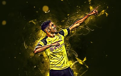 Achraf Hakimi, el objetivo, el Borussia Dortmund, FC, el f&#250;tbol, la alegr&#237;a, la Marroqu&#237; futbolistas, Hakimi, BVB, de la Bundesliga, las luces de ne&#243;n