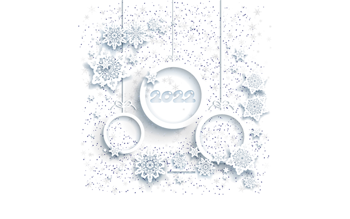 Download wallpapers Happy New Year 2022, white snowflakes, white winter  background, 2022 recipes, 2022 New Year, 2022 winter background, 2022 white  background, New Year 2022, winter for desktop free. Pictures for desktop  free