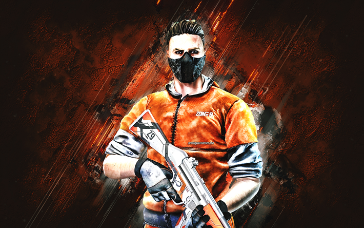 Standoff 2, orange stone background, poster, Standoff 2 characters, creative art, new games