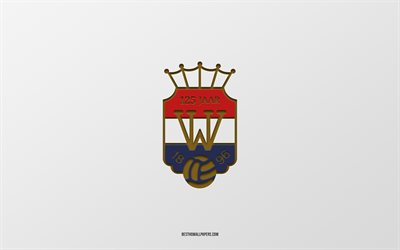Willem II FC, fond blanc, &#233;quipe de football n&#233;erlandaise, embl&#232;me Willem II FC, Eredivisie, Tilburg, Pays-Bas, football, logo Willem II FC