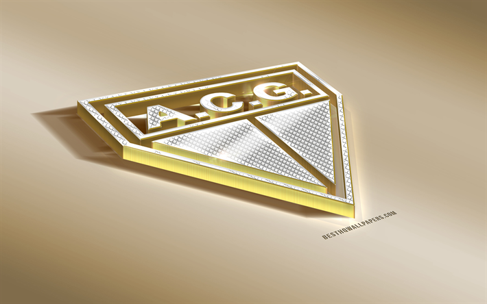 AC Goianiense, Brasiliansk fotboll club, golden silver logotyp, Goiania, Brasilien, Serie B, 3d gyllene emblem, kreativa 3d-konst, fotboll