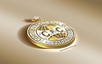 Coritiba FC, Brazilian Football Club, Golden Silver logo, Curitiba, Brazil, Serie B, 3d golden emblem, creative 3d art, football