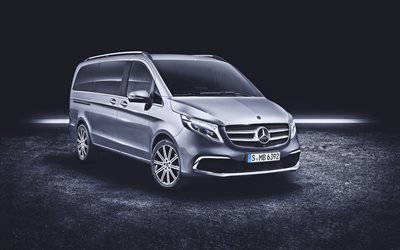 Mercedes-Benz V-Class, 4k, W447, 2019 cars, minivan, Exclusive Line, 2019 V-Class, german cars, Mercedes