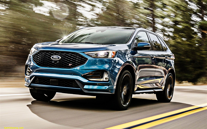 2019, Ford Edge, blue SUV, new blue Edge, american cars, exterior, Edge ST, EcoBoost, Ford