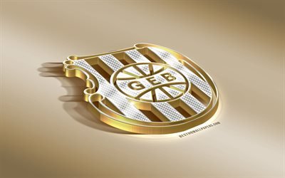 Gremio Esportivo Brasil, Brazilian football club, golden silver logo, Pelotas, Brazil, Serie B, 3d golden emblem, creative 3d art, football