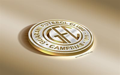 Guarani FC, Brasileiro de clubes de futebol, ouro prata logotipo, Campinas, Brasil, Serie B, 3d emblema de ouro, criativo, arte 3d, futebol