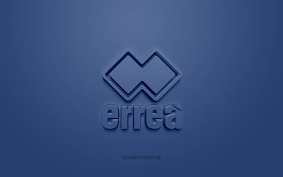 errea-logo, blauer hintergrund, errea, kreatives 3d-logo, errea 3d-logo, blaues 3d errea-logo