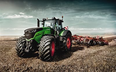 Fendt 1050 Vario, 4k, kynt&#246; alalla, 2019 traktorit, maatalouskoneiden, HDR, traktorin alalla, maatalous, Fendt
