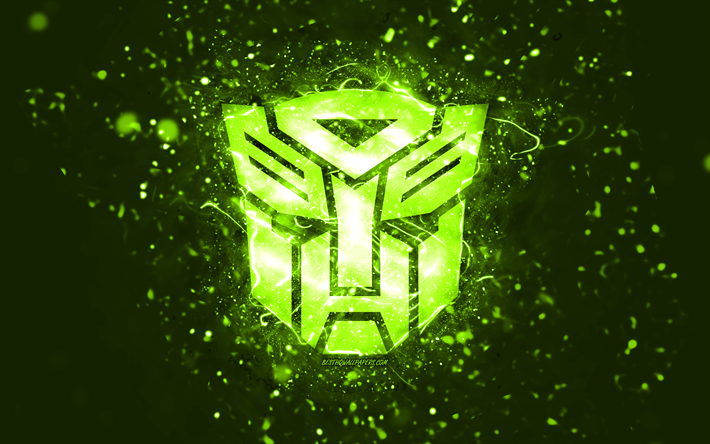 transformers lim&#227;o logotipo, 4k, cal luzes de neon, criativo, lim&#227;o resumo de plano de fundo, transformers logo, cinema logos, transformers