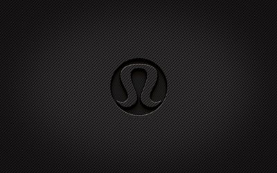 lululemon athletica carbon-logo, 4k, grunge-kunst, carbon-hintergrund, kreativ, schwarzes lululemon athletica-logo, marken, lululemon athletica-logo, lululemon athletica