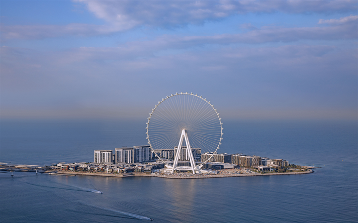 Ain Dubai, biggest observation wheel, Dubai Marina, evening, sunset, Dubai, United Arab Emirates, observation wheel, Dubai cityscape, Dubai Landmark, UAE