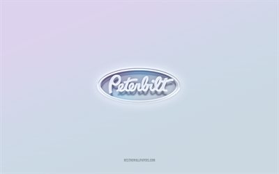 logotipo de peterbilt, texto 3d recortado, fondo blanco, logotipo de peterbilt 3d, emblema de peterbilt, peterbilt, logotipo en relieve, emblema de peterbilt 3d
