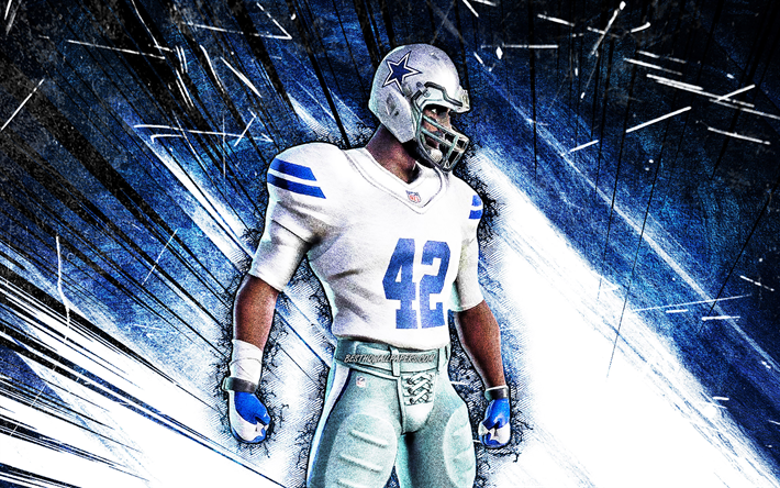 4k, Dallas Cowboys, grunge art, Fortnite Battle Royale, Fortnite characters, blue abstract rays, Dallas Cowboys Skin, Fortnite, Dallas Cowboys Fortnite