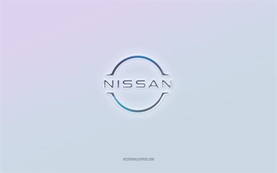 logotipo de nissan, texto en 3d recortado, fondo blanco, logotipo de nissan en 3d, emblema de nissan, nissan, logotipo en relieve, emblema de nissan en 3d