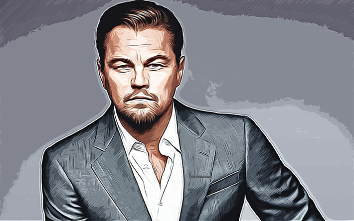 Leonardo DiCaprio, 4k, vector art, Leonardo DiCaprio drawing, creative art, Leonardo DiCaprio art, vector drawing, American actor, Leonardo DiCaprio portrait