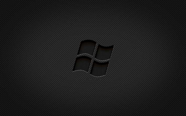 Download wallpapers Windows carbon logo, 4k, grunge art, carbon background,  creative, Windows black logo, OS, Windows logo, Windows for desktop free.  Pictures for desktop free