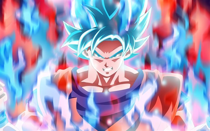 Goku, il protagonista, fiamma blu, manga, Dragon Ball Super