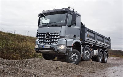 Mercedes-Benz Arocs, 2018, dump truck, crushed stone, trucking, LKW, transportation of rubble, quarry, Mercedes