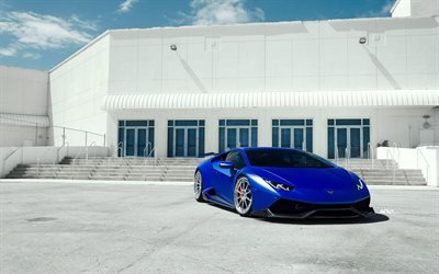 Autocouture Motor, tuning, Lamborghini Huracan LP610-4, 2018 coches, ADV1 Ruedas, azul Huracan, supercars, Lamborghini
