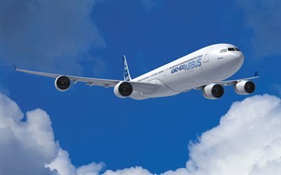 Airbus A340-600 RR, 4k, matkustajakone, Airbus A340, siviili-ilmailun, A340, Airbus
