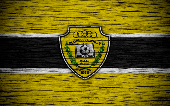 Al Wasl FC, 4k, logotyp, UAE League, fotboll, football club, F&#246;renade ARABEMIRATEN, Al Wasl, kreativa, tr&#228;-struktur