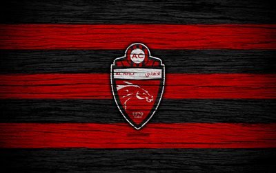 Shabab Al-Ahli FC, 4k, logo, UAE League, soccer, football club, UAE, Shabab Al-Ahli, creative, wooden texture, FC Shabab Al-Ahli