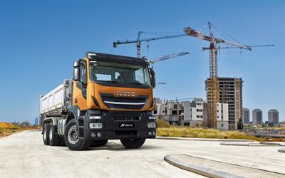 Iveco Stralis X-WAY, 2018, les nouveaux camions, la construction, la construction de plusieurs &#233;tages de maisons, nouveau Stralis, Iveco, CAMION